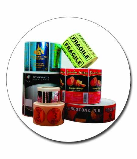 Various colorful adhesive labels